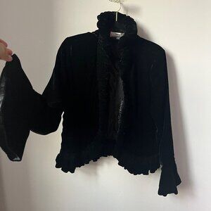 Velvet Gothy Evening Shrug Jacket with bell sleeves